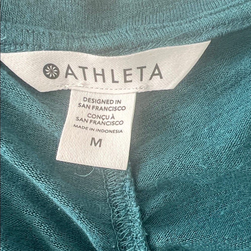 Athleta Teal Breezy Ruched Tank Size M - Picture 4 of 7